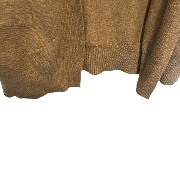 DEBUT Cozy Long Open Cardigan Sweater Pockets Women's Tan Beige Brown S - Picture 11 of 13